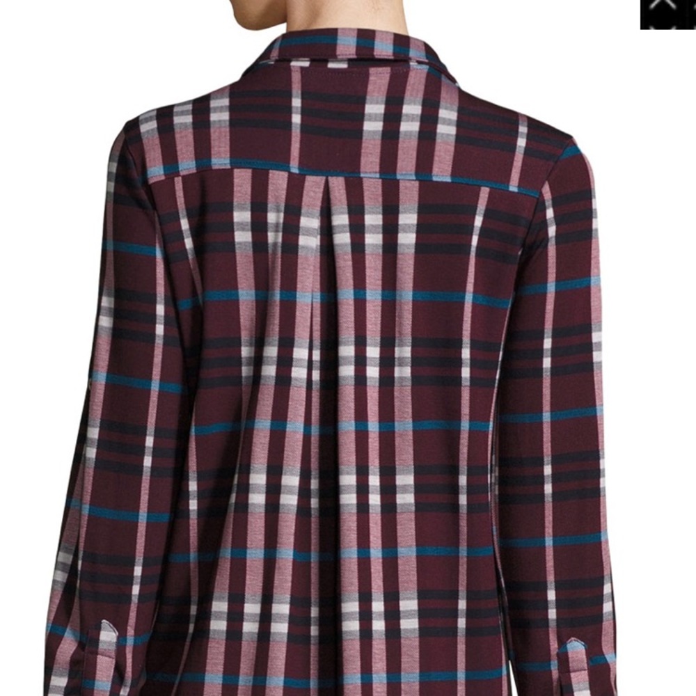 Cirana Maroon Plaid Shirt-Dress - image 6